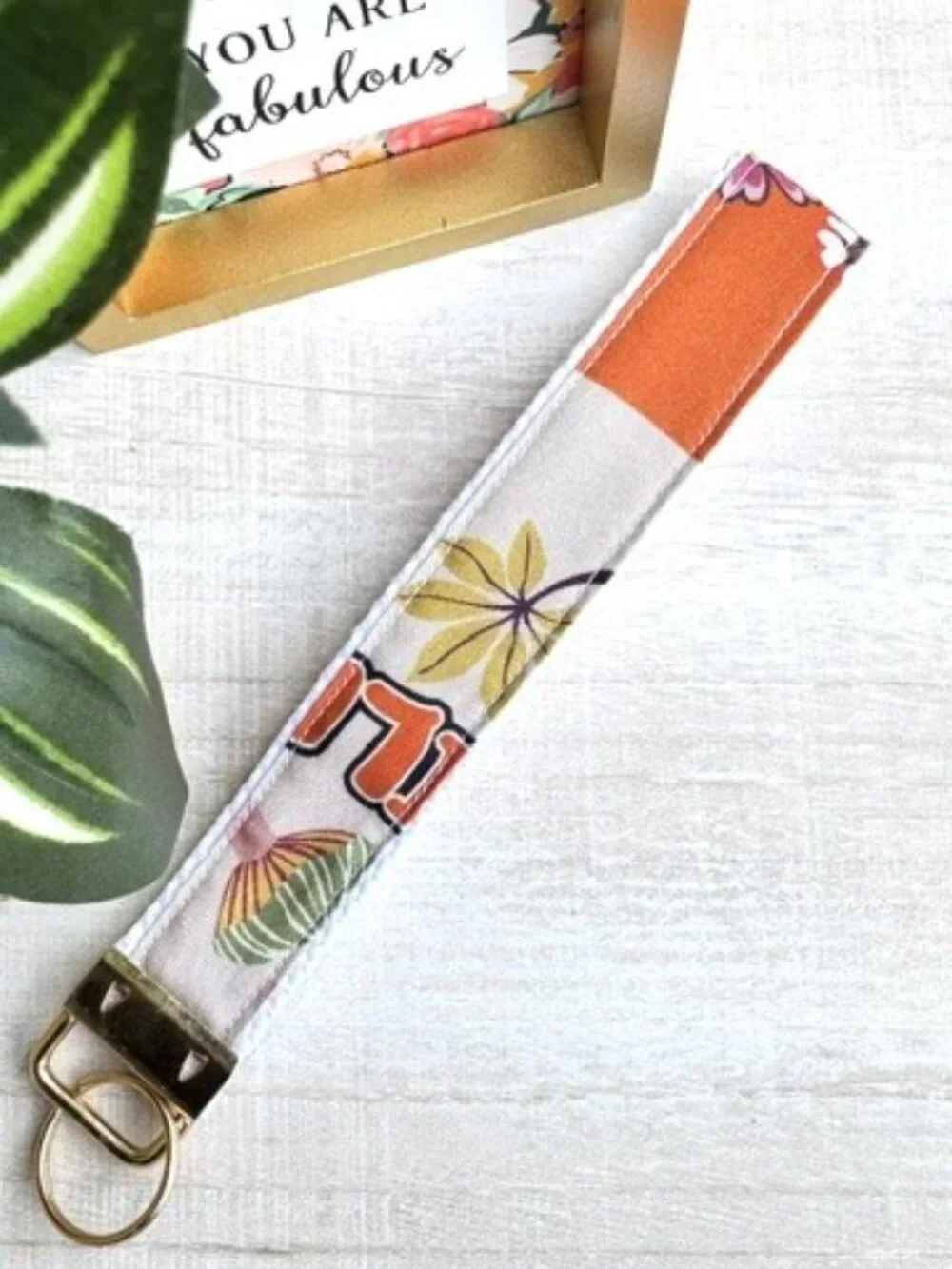 Fabric Key Fob Wristlet | Cotton Floral Keychain Holder | Teacher Gift for Women